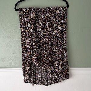 Floral Black Skirt